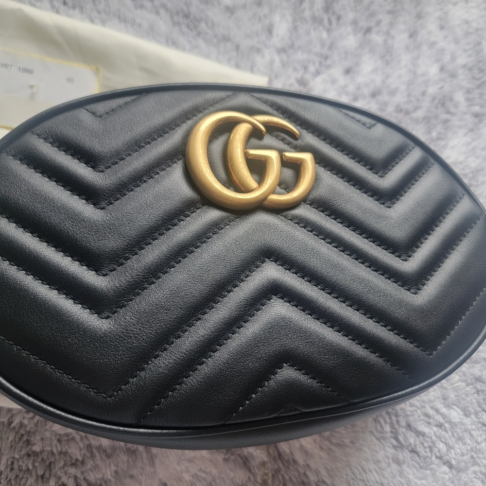 Gucci Black Belt Gab Quilted Leather Bag